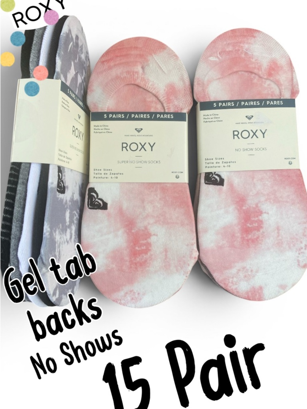 🌸Roxy 15 Pair Ladies No Shows Socks